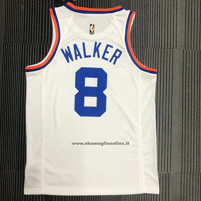 Maglia New York Knicks Kemba Walker #8 75th Anniversary Bianco
